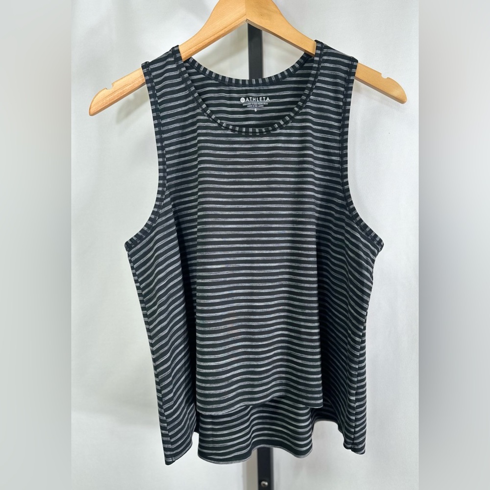 Athleta Cropped Striped Tank Top Size S
